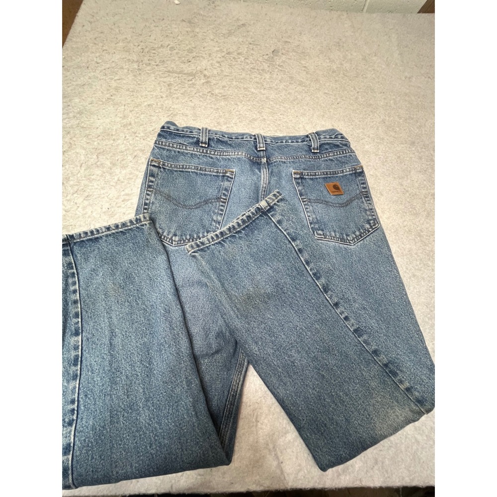 Carhartt B480 DVB Traditional Fit Blue‎ Jeans Mens 34x30 workwear stains distess
